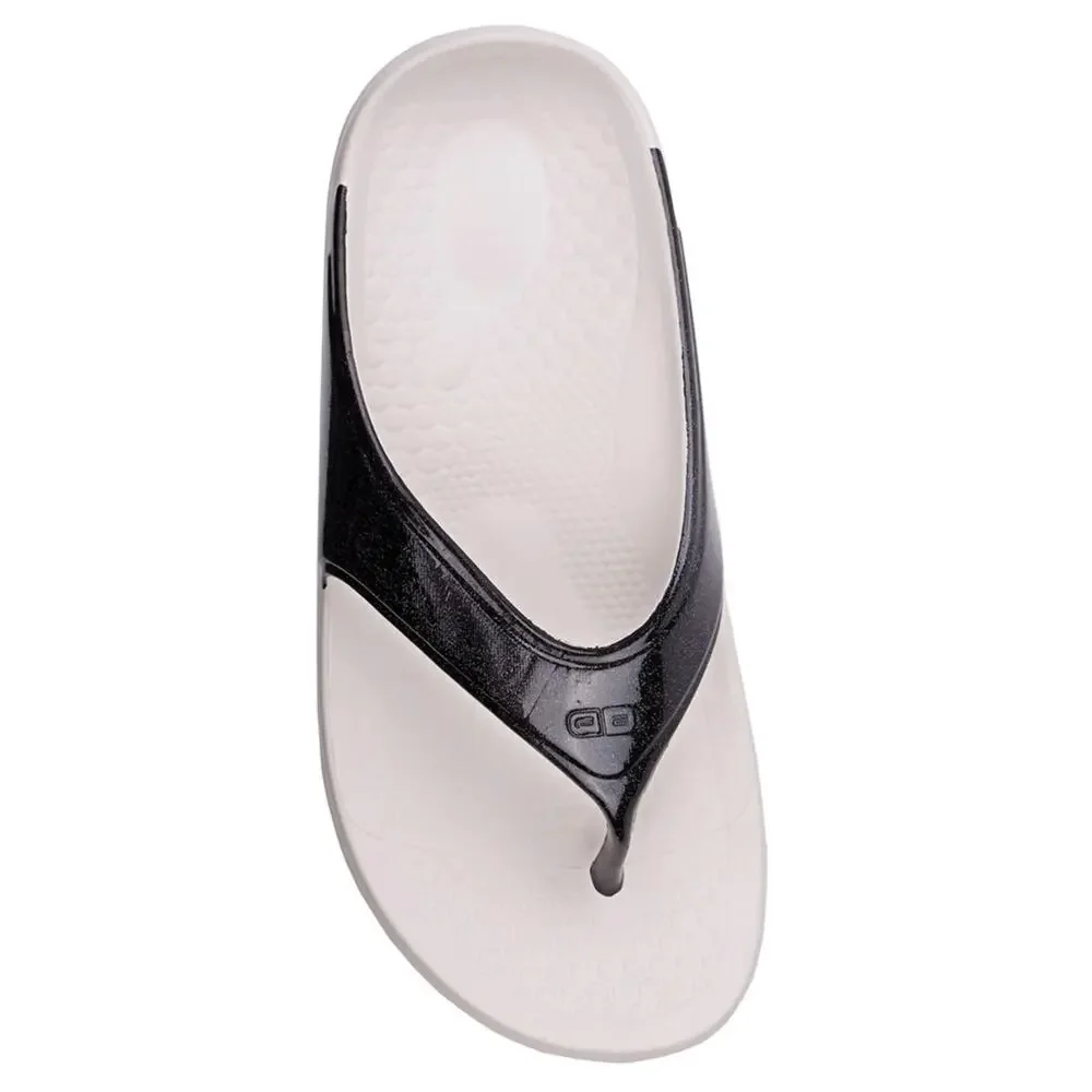 Spenco Women Fusion 2 Pearl Sandals Size 6 Wide Black Slide Flip Flop NWOB